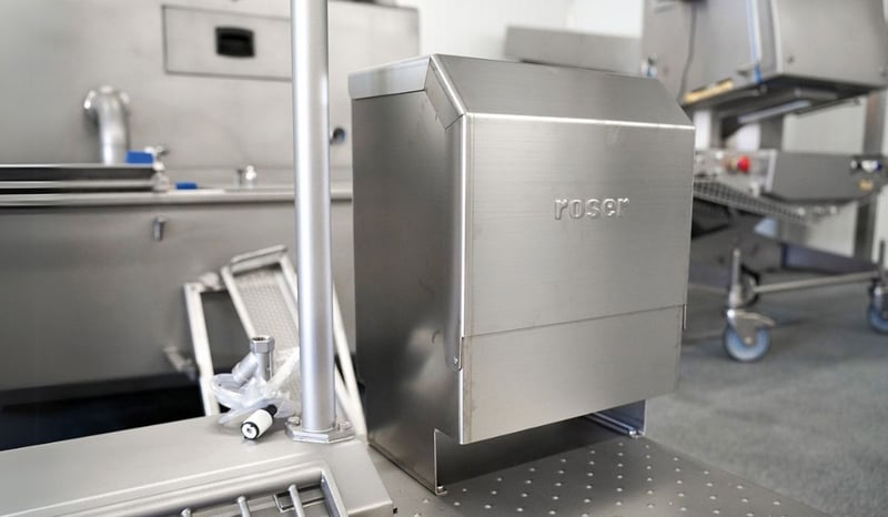 Stainless Steel Food Defense protections for soap containers - Roser Group